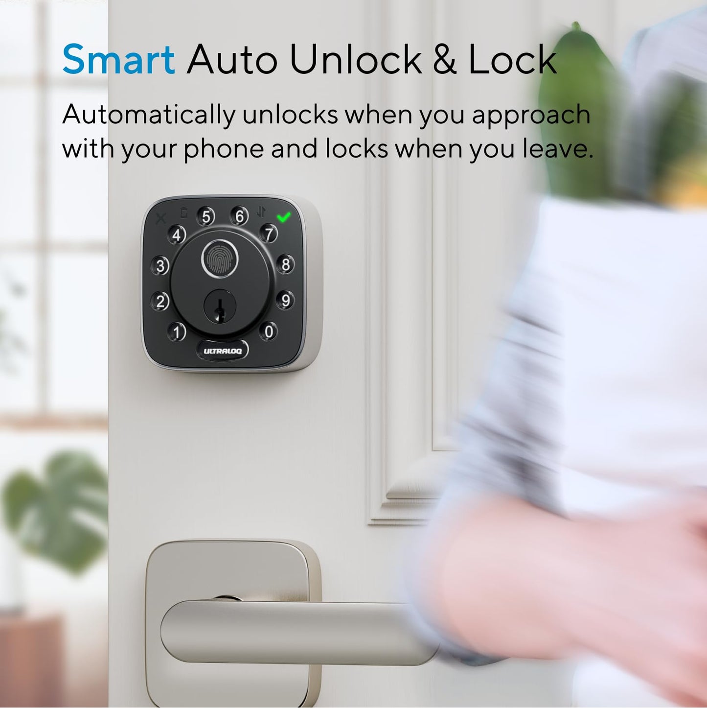 ULTRALOQ Bolt Fingerprint WiFi Smart Lock, Works with Apple Home, Siri, Alexa, 8-in-1 Keyless Entry with Fingerprint ID, App Remote Control, Keypad Deadbolt, BHMA Cert., Easy Install, 10 Mo. Battery