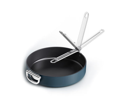 Joseph Joseph Space 12" Nonstick Frying Pan Skillet with Folding Handle, Ceramic Coating, Induction & Oven Safe