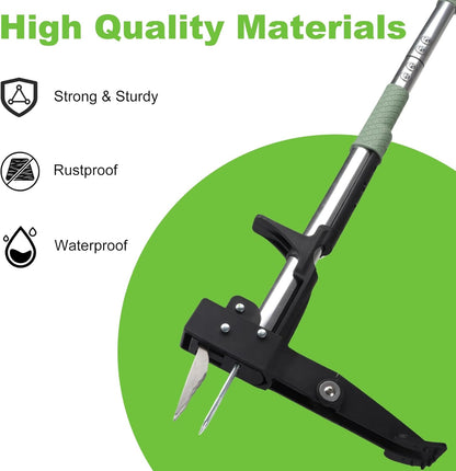 Tefola Stand Up Weeder - Long Handle Weed Puller with 4 Stainless Steel Claws | Turquoise