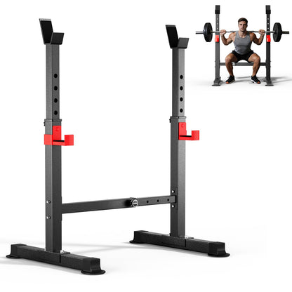 Streamnova Adjustable Squat Rack, 550LBS Multi-Function Barbell Rack for Weight Lifting and Home Gym Fitness Workout Portable Squat Bench Press - Great for Beginners
