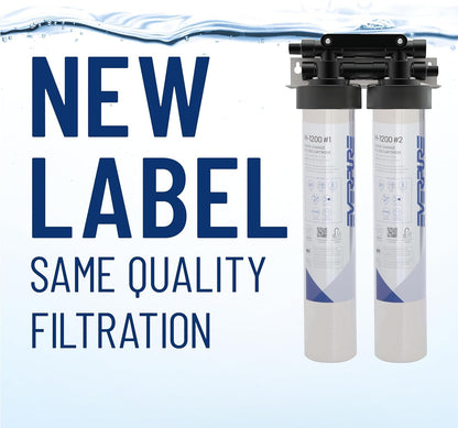 Pentair Everpure H-1200 Quick-Change Filter Cartridge Set, EV928201, NSF Certified to Reduce Lead, Replacement Pack for Everpure H-1200 Drinking Water System, 1,000 Gallon Capacity, 0.5 Micron