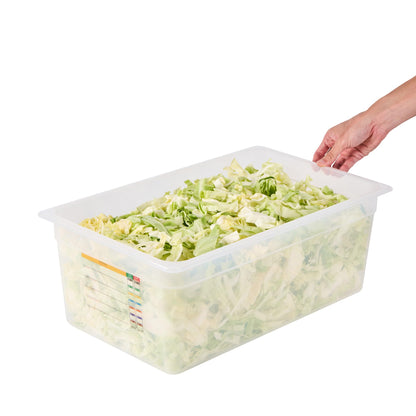 Restaurantware Food Storage Container 10 Pack of 20.7 x 12.6 x 7.8 Inches Plastic Stackable Storage Box White Reusable Label Container Dishwasher Safe For Restaurants And Kitchens