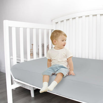Stretchy Crib Sheets for Boys Girls, 2 Pack - Fitted Crib Sheets Neutral for Standard Crib and Toddler Bed Mattress 52" x 28", Soft and Breathable, Grey