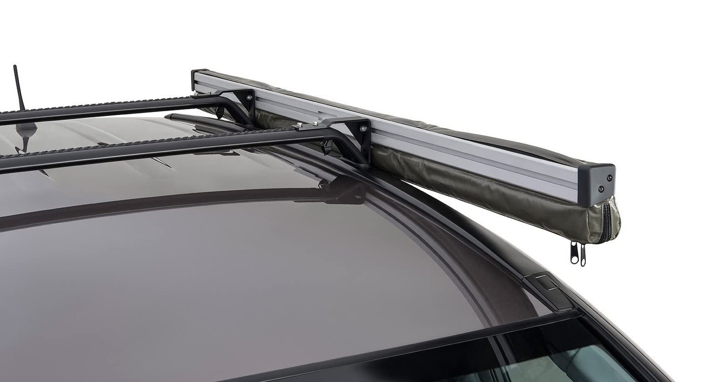 Rhino-Rack Sunseeker Angled Down Awning Brackets for Flush Vortex Bars, Powder Coated Stainless Steel, Black (32127)