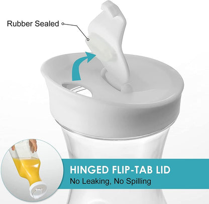 Plastic 4 Pack Large 50 Oz Water Carafe with Flip Top Lid, Square Base Juice Containers, Clear Plastic Pitcher - for Water, Iced Tea, Juice, Lemonade, Milk, Cold Brew and Mimosa Bar - HAND WASH ONLY
