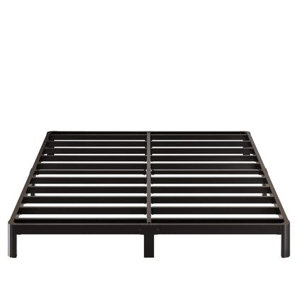 Lutown-Teen 7 Inch Low Profile King Bed Frame with Rounded Corner Legs, 2000 LBS Heavy Duty Metal King Size Platform Bed Frame No Box Spring Needed, Easy Assembly, Black