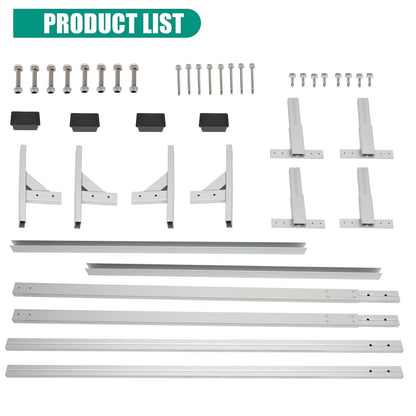 OUTPRIZE Aluminum Trailer Ladder Rack, 6FT to 9FT Adjustable Trailer Roof Ladder Rack for Universal Enclosed and Open Trailers, 400 lbs Capacity, Silver