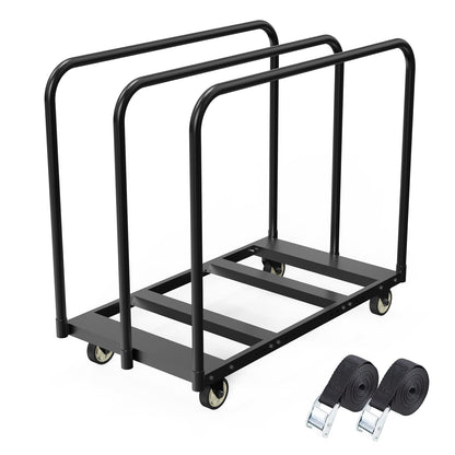 Folding Table Cart, Table Dolly with Swivel Caster Transport 6-8PCS Rectangular,Round Folding Tables 24In Width Panel Cart Have 3 Pole for Separating Area&Detachable Design Easy to Through Doorway