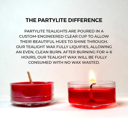 PartyLite Set of 12 Tea Lights Candles, Cedar Patchouli Scent, Aromatherapy Scented Candles Gift Set, Up to 4 to 6 Hours Burn Time
