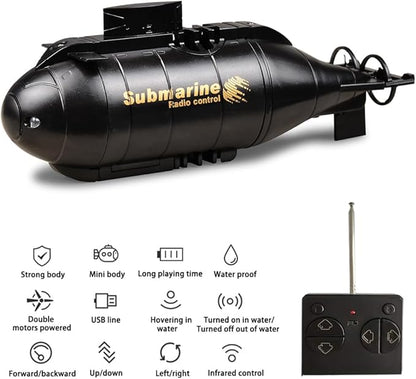 YEIBOBO ! 6 Channels Mini RC Submarine Toy (Black)