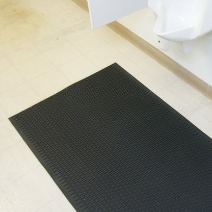 Rubber-Cal 03-161-BK-W-308"Safe-Grip" Slip-Resistant Traction Mats, 34" x 8' x 1/4", Black Rubber Runner