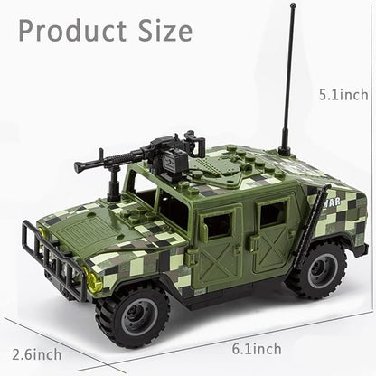 Military Vehicles Building Blocks Sets Compatible with Lego Military Off-Road Vehicle Set Army Model Kit STEM Toys for Boys Kids and Teens Ages 8-14(Green)