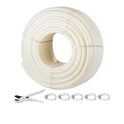 VEVOR PEX Pipe, 1 Inch x 500 FT Tubing, Non Oxygen Barrier White B Pipe, Flexible Water Line for RV Sewer Hose, Plumbing, Radiant Heating