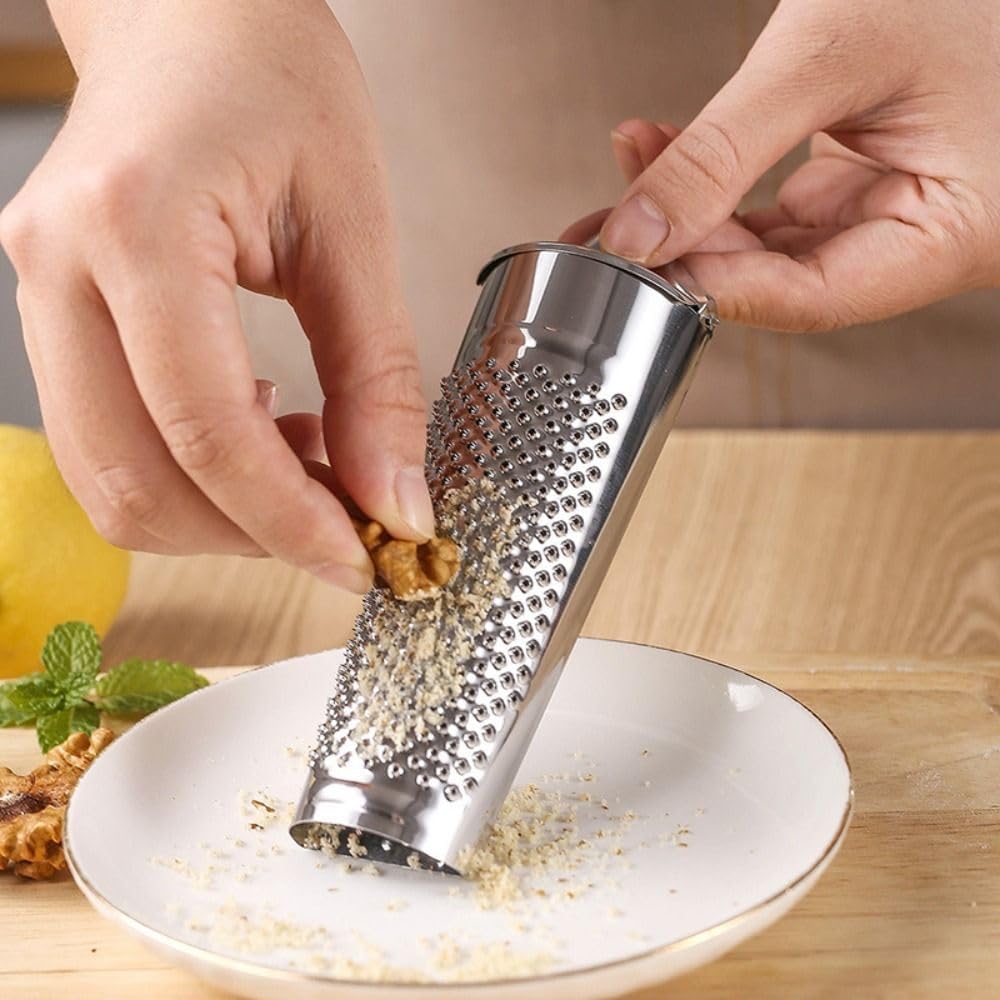 Skiennix Stainless Steel Nutmeg Grater - Multifunctional Citrus, Ginger & Garlic Kitchen Tool