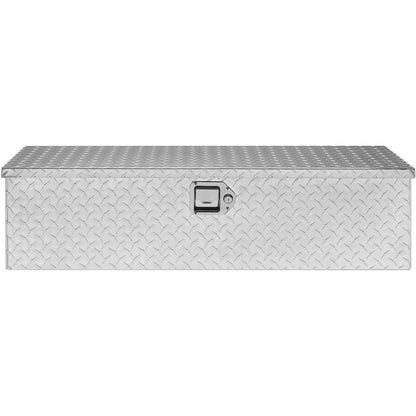 VEVOR Heavy Duty Aluminum Truck Bed Tool Box, Diamond Plate Tool Box with Side Handle and Lock Keys, Storage Tool Box Chest Box Organizer for Pickup, Truck Bed, RV, Trailer, 39"x13"x10", Silver