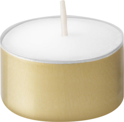 BOLSIUS Gold Tea Light Candles – 100 Count, Long-Lasting Tealight Candles Unscented with Cotton Wicks & 8 Hour Burn – Smokeless Wax Tea Lights Candles in Bulk for Parties, Weddings, Home Decor, & More