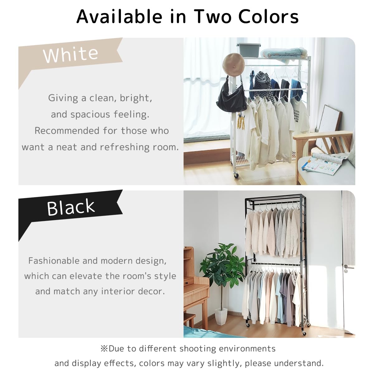lumizone Folding Clothing Rack with Wheels Expandable Wardrobe Portable Clothes Rack for Hanging Clothes Adjustable Closet Shelves Garment Rack Durable Closet Racks for Hanging Clothes (Pro White)