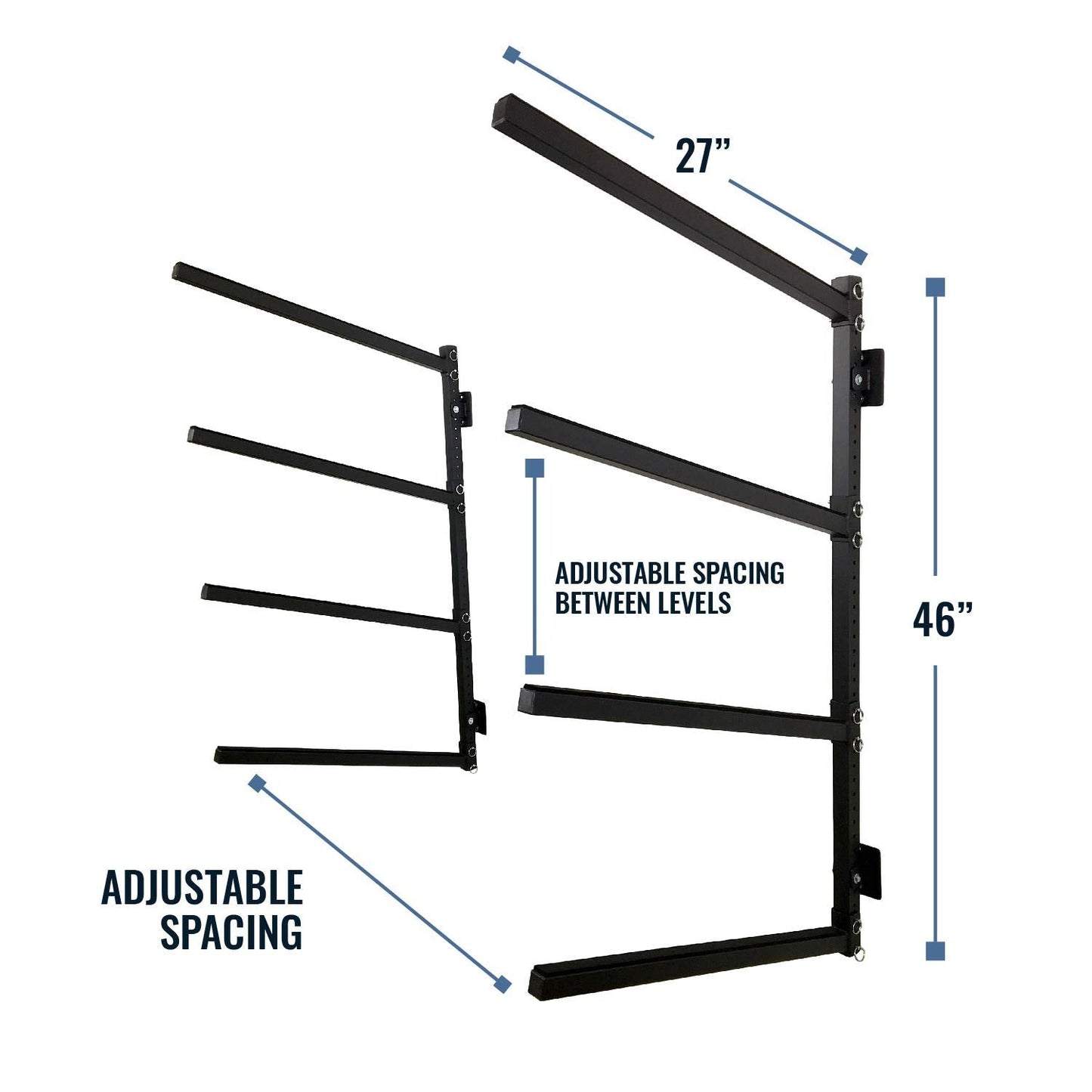 StoreYourBoard 4 Paddleboard Storage Rack, Adjustable Wall Mounted Indoor Garage Organizer, Standup Holds SUPs and Kayaks