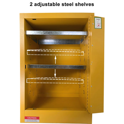 koxuyim Hazardous Storage Cabinets, 18.1" Dx23.2 Wx35.4 H, Industry Safety Cabinet, Dangerous Storage Explosion Proof Cabinet, 2 Adjustable Galvanized Steel Shelf,(5.3 c.f. - Inside Volume)