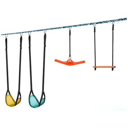 Adventure Line- Swing, 2 Soft Swings, 1 Super Twister, and 1 Sturdy Metal Monkey Bar