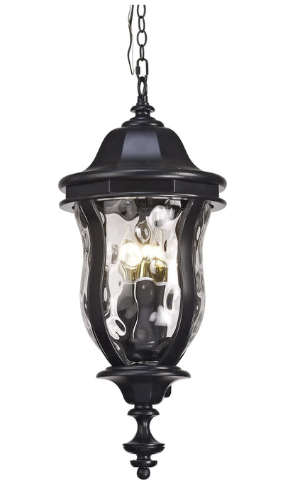 Smeike Large Outdoor Pendant Light Fixtures, 23.6'' Exterior Hanging Lantern Porch Light Adjustable, Black Hanging Lamp Farmhouse Exterior Chandelier Ceiling Mount for Entrance Patio