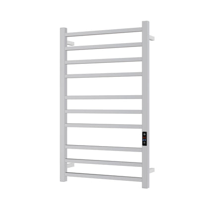 SATOH Towel Warmer for Bathroom Heated Towel Rack Wall Mounted Electric Drying Rail with Plug-in Installation & Timer Stainless Steel Hot Towel Warmer - 88cm x 53cm (Polished Chrome)