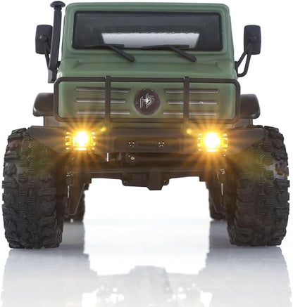 CR18P V3 THunter 1/18 RC Climbing Car 2.4G Wireless Control 4WD Rock Crawler Car Brushless Motor ESC RTR LED Lights Hobby Grade Model for Adult(Matte Green)