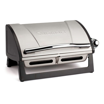 Cuisinart Grillster 8,000 BTU Portable Propane Tabletop Gas Grill and Cuisinart 4 Foot LP Adaptor Hose