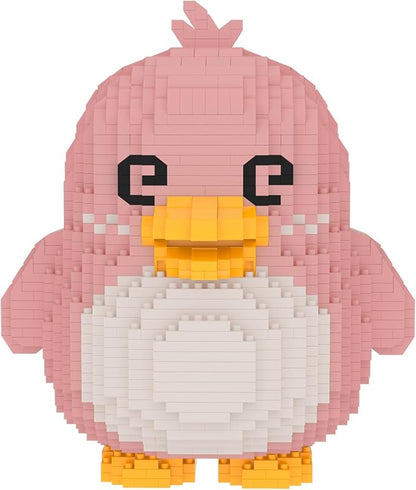 Larcele Micro Building Blocks Animal Set DIY Mini 3D Building Toy Bricks1519 Pieces KLJM-07 (Dizzy Penguin)
