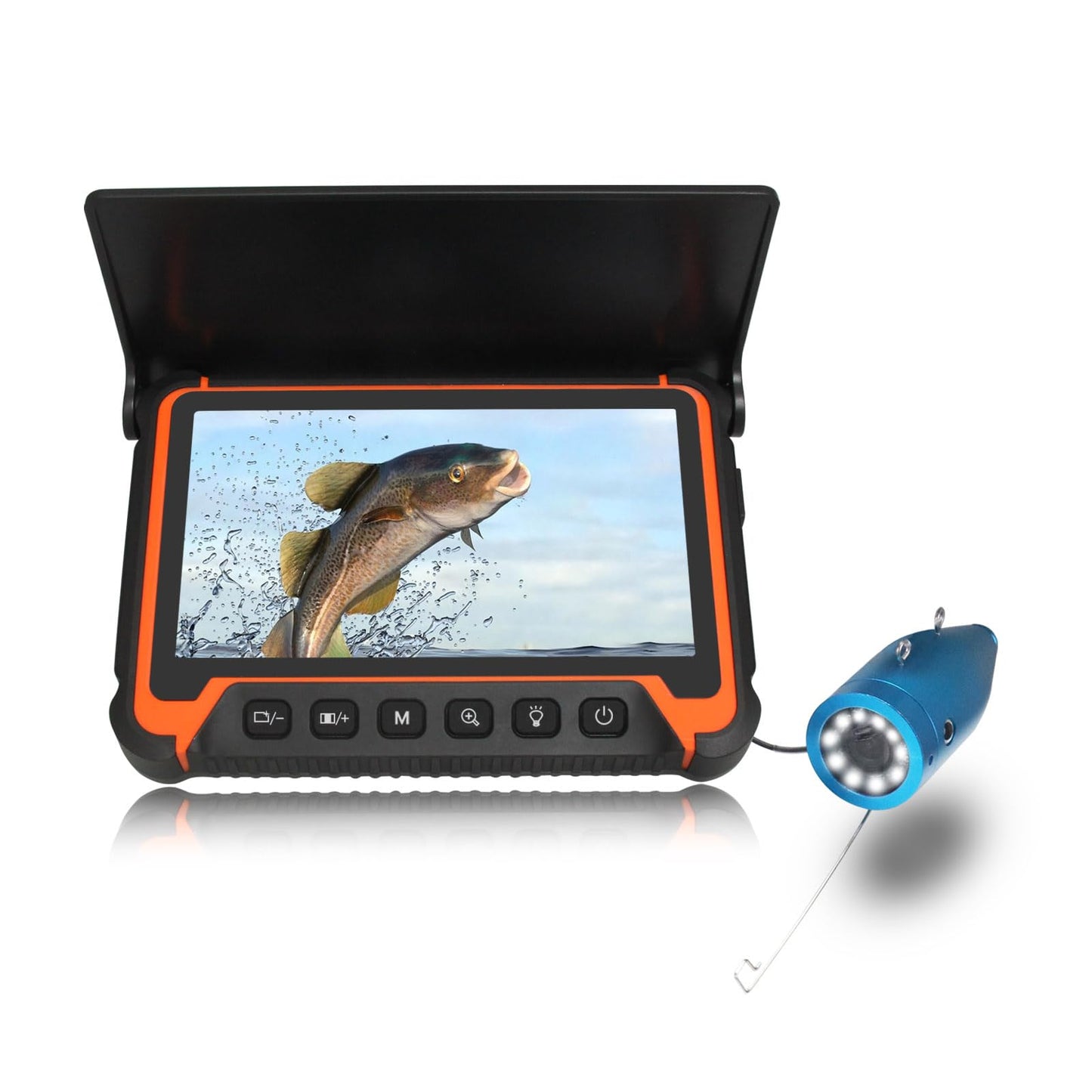 Gatebig Portable Fish Finders,Underwater Fishing Camera with 7''IPS Screen,1000TVL Ice Fishing Camera with 12pcs Infrared Lights,6H Battery,USB-C Charging,49FT/15M Cable for Lake Boat Ice Fishing