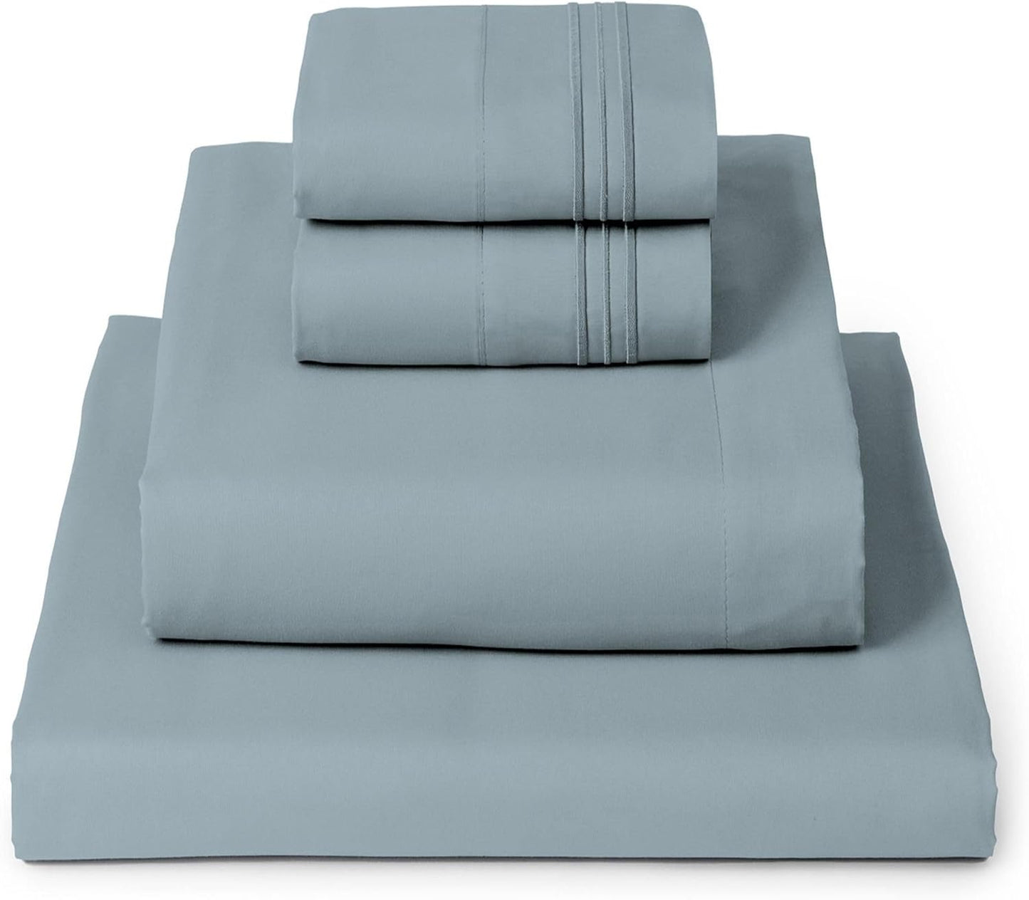 Mellanni Queen Sheets Set - 4 PC Hotel Luxury Bedding | Extra Soft, Cooling, Wrinkle-Resistant (Spa Blue)