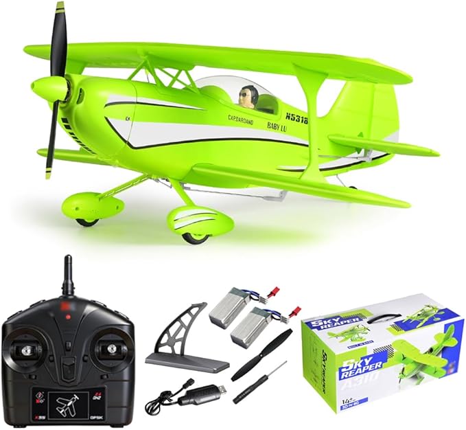 RC Plane 4CH A310 Biplane RC Airplane for Adults Beginners 3D/6G 1504 Brushless Motor Remote Control Plane EPP Foam 2.4G Fixed-Wing Model Plane with 2 Batteries