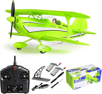 RC Plane 4CH A310 Biplane RC Airplane for Adults Beginners 3D/6G 1504 Brushless Motor Remote Control Plane EPP Foam 2.4G Fixed-Wing Model Plane with 2 Batteries