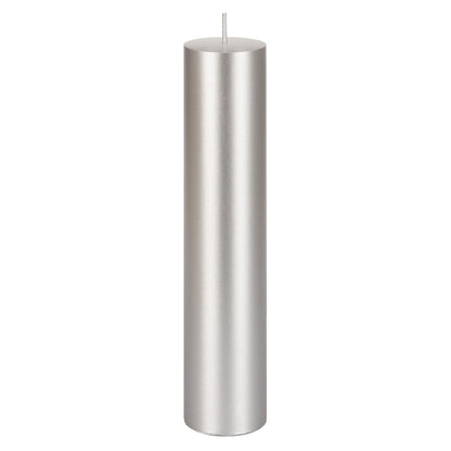 Mega Candles 1 pc Unscented Solid Silver Pillar Candles, Hand Poured Premium Wax Candle 2 Inch x 9 Inch, Home Décor, Spas, Weddings, Occasions, Party, Centerpieces, Holidays, Vigils, Prayers