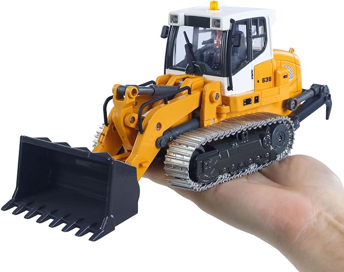 TOUCAN RC HOBBY 1/50 RC Electric Lifting Tracked Loader LR636 2.4G Construction Vehicle Metal Bucket Tracks Ripper RTR Model Light Sound Battery for Adult