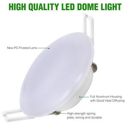 Homdec 12 Volt RV LED Recessed Ceiling Light, 3-Inch Puck Light, Dimmable 4W, 4000K Cool White, Model RVR3HN-
