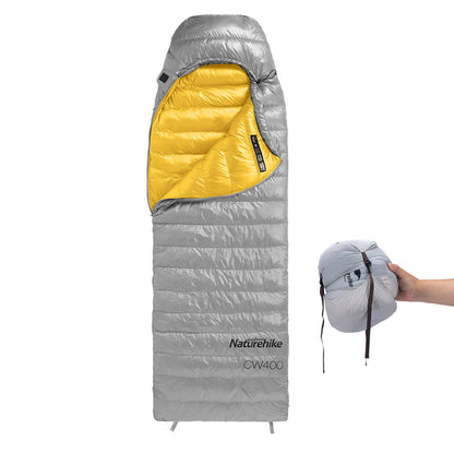 Naturehike Ultralight Down Cold Weather Sleeping Bag, 650FP Compact Sleeping Bag 3-4 Season for Adults & Kids, Backpacking, Camping, Hiking, Traveling with Compression Sack (Grey, Large)