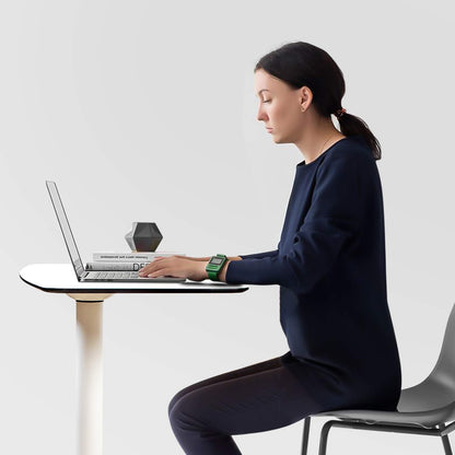 CARTMAY Mobile Standing Desk,Pneumatic Height Adjustable Laptop Desk, Mobile Laptop Desk with Wheels, Height Adjustable from 29.5'' to 47'',White