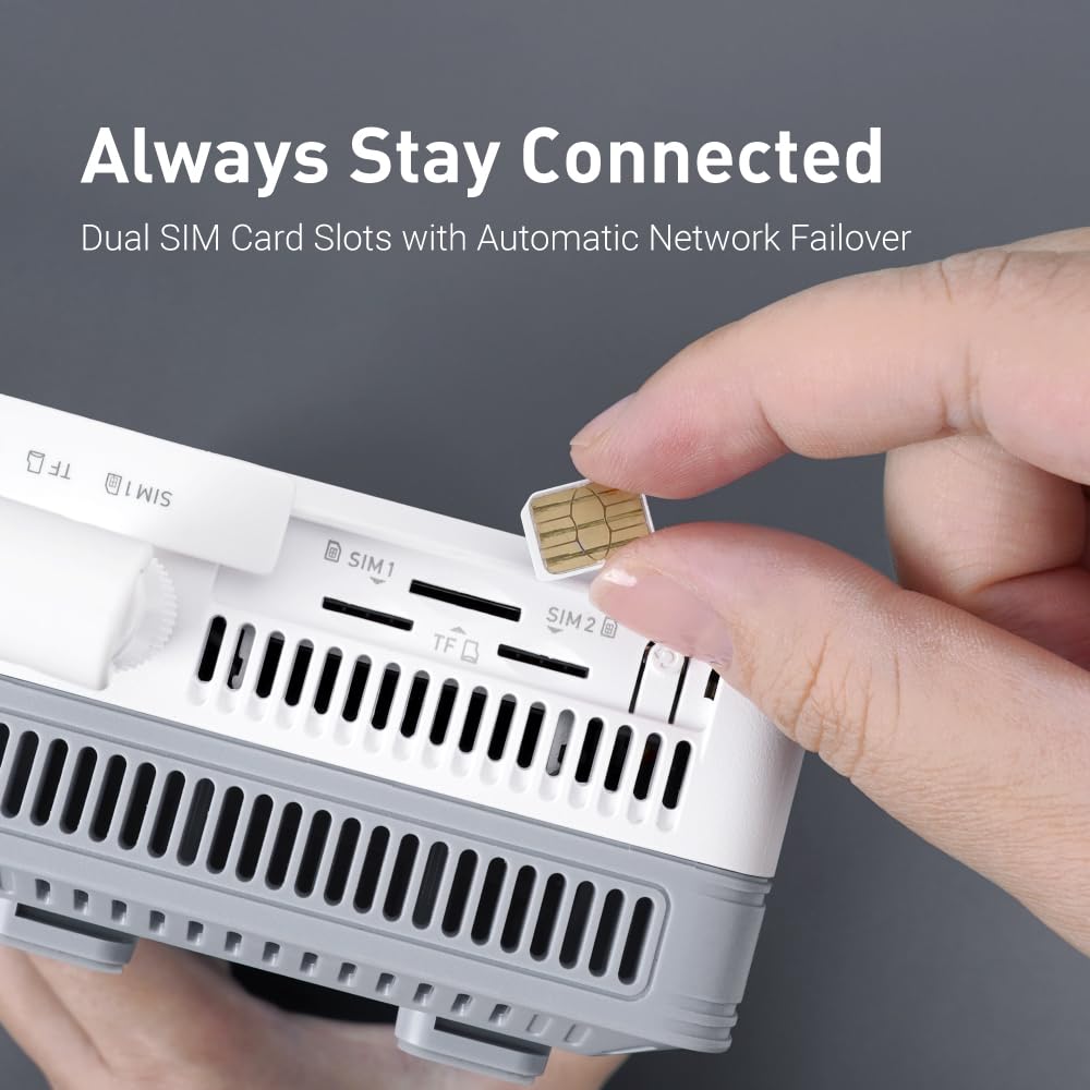 GL.iNet GL-XE3000 (Puli AX) 5G Router with Dual SIM Card Slot, Wi-Fi 6 Cellular Routers, Built-in Battery, Multi-WAN, VPN, OpenWrt, Secure 5G Router for Office, Retail, Events, Business