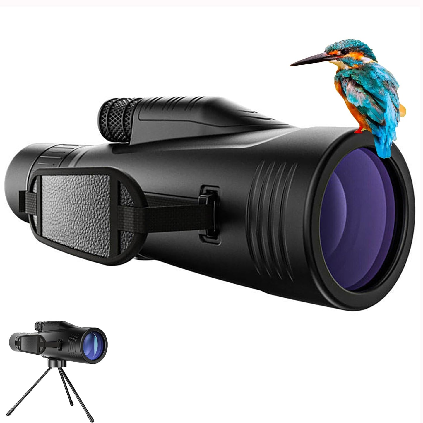 MOCANIO 10-30x50 Zoom Monoculars for Adults High Powered Monocular Portable Telescope Adapter and Sturdy Tripod - Waterproof Monoculars -BAK4 Prism FMC for Bird Watching Hunting Hiking