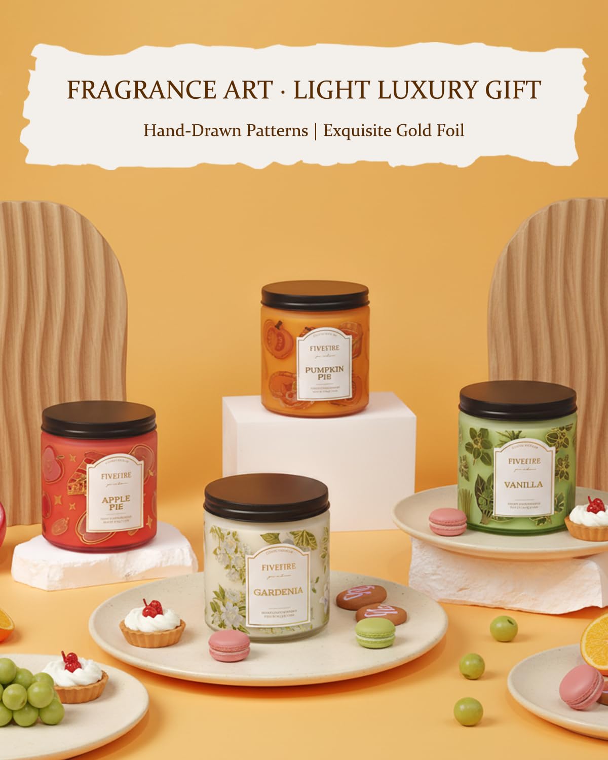 Gardenia Scented Candles for Bedroom, 13oz Natural Soy Wax 2-Wick Jar, Up to 76-Hour Clean Burn, Creamy White Floral Home Fragrance, Gift for Women Men