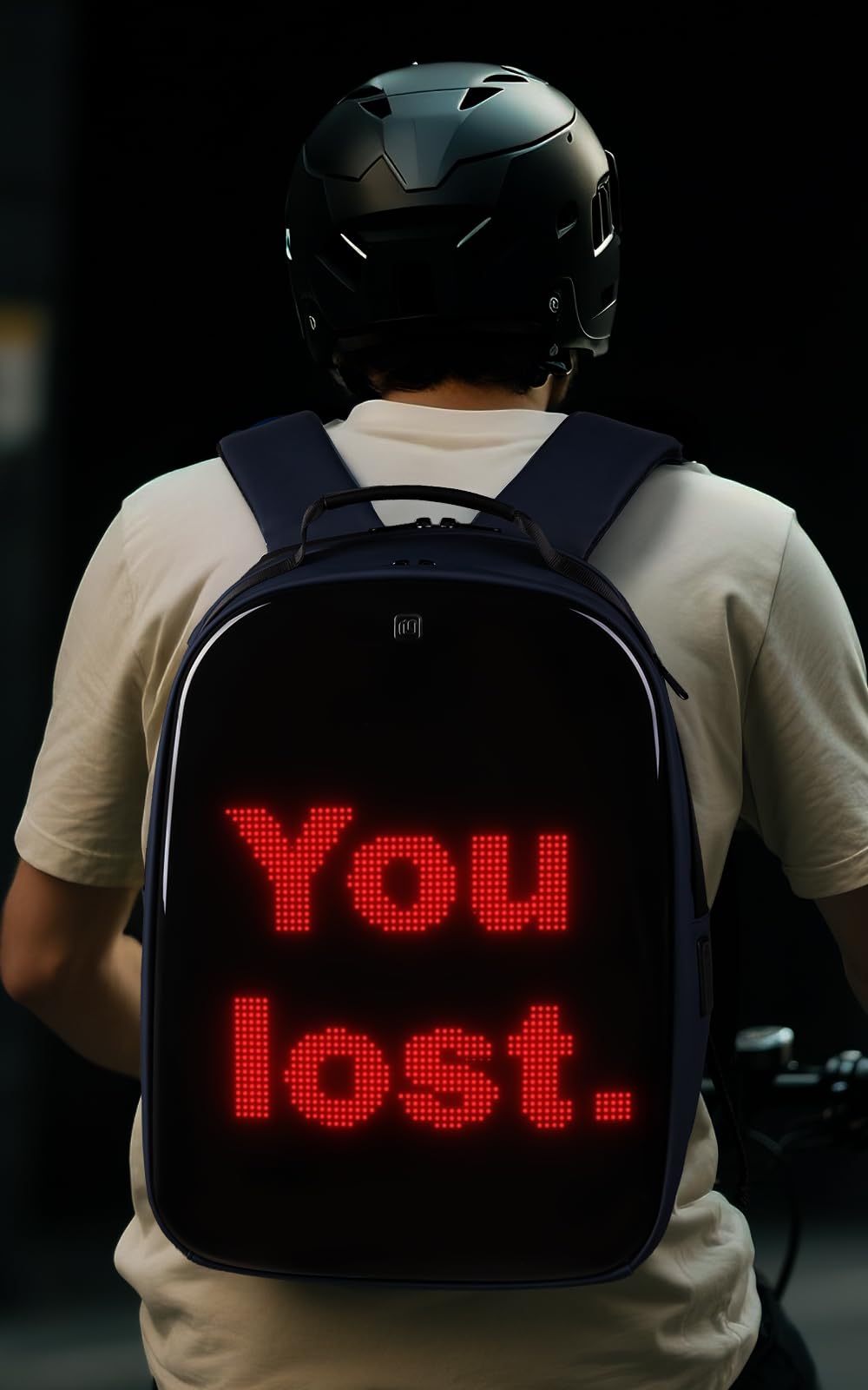 Gelrova LuminaPack X1 LED Backpack with Customizable Display, Expandable 20L to 25L, 15.6 Inch Laptop Compartment, Anti-Theft Design, Lightweight Hard Shell for Travel