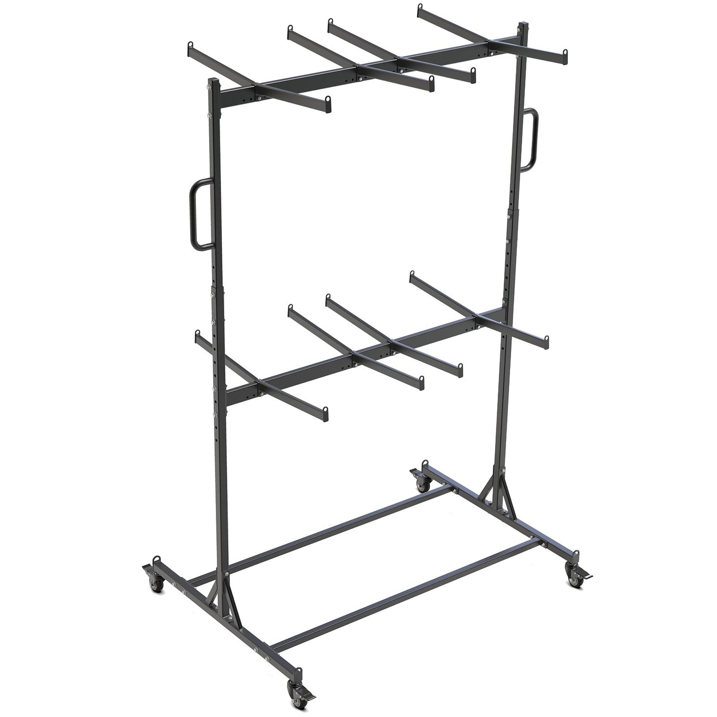 Dolibest Heavy Duty Folding Chair Cart, Folding Chair Rack & 4 Locking Swivel Wheels 48 Chairs/ 24 Chairs +12 Tables, Folding Chair Storage Dolly for Event, Church, Garage, Capacity Up to 1,000 lbs