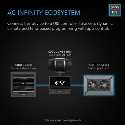 AC Infinity AIRTITAN S7, Ventilation Fan 12" with Speed Controller, IP-55 Rated for Crawl Space, Basement, Garage, Attic, Shed, Hydroponics, Grow Tents