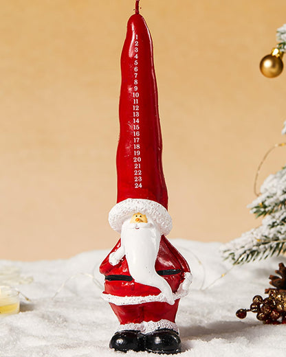 Christmas Taper Candles 10 Inch Unscented Santa Candlesticks for Christmas Table Decor, Winter Centerpieces, Advent Displays, Fireplace Mantel, Seasonal Home Decor,Red&White