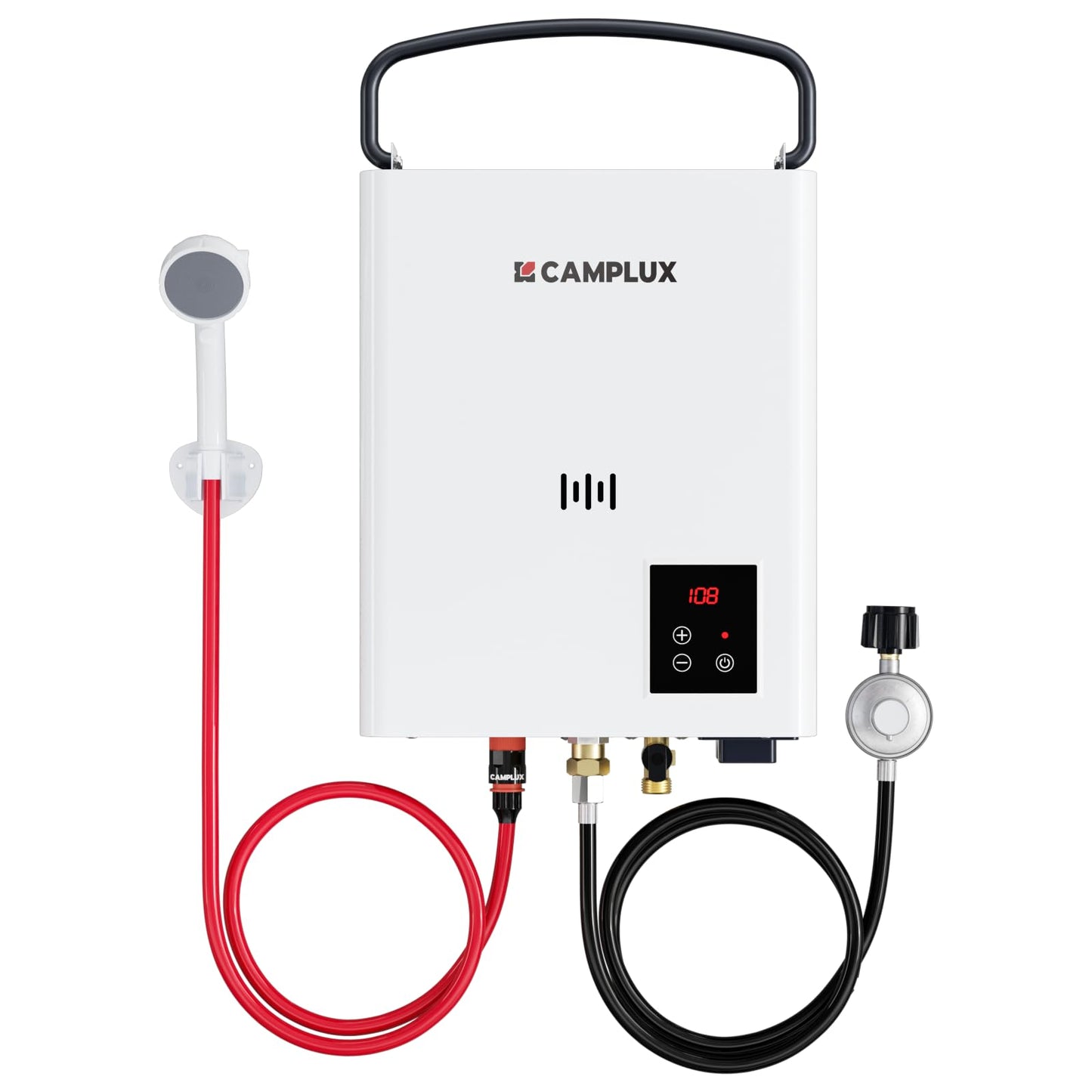 CAMPLUX F5 Ultra, First Thermostatic Portable Water Heater, ±1℉ Constant Temperature Propane Water Heater, 9.9LB Lightweight & Compact for 3s Instant Hot Water, Outdoor Camping, Off-Grid Cabin