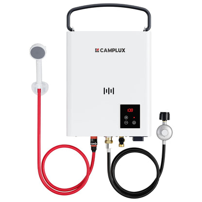 CAMPLUX F5 Ultra, First Thermostatic Portable Water Heater, ±1℉ Constant Temperature Propane Water Heater, 9.9LB Lightweight & Compact for 3s Instant Hot Water, Outdoor Camping, Off-Grid Cabin