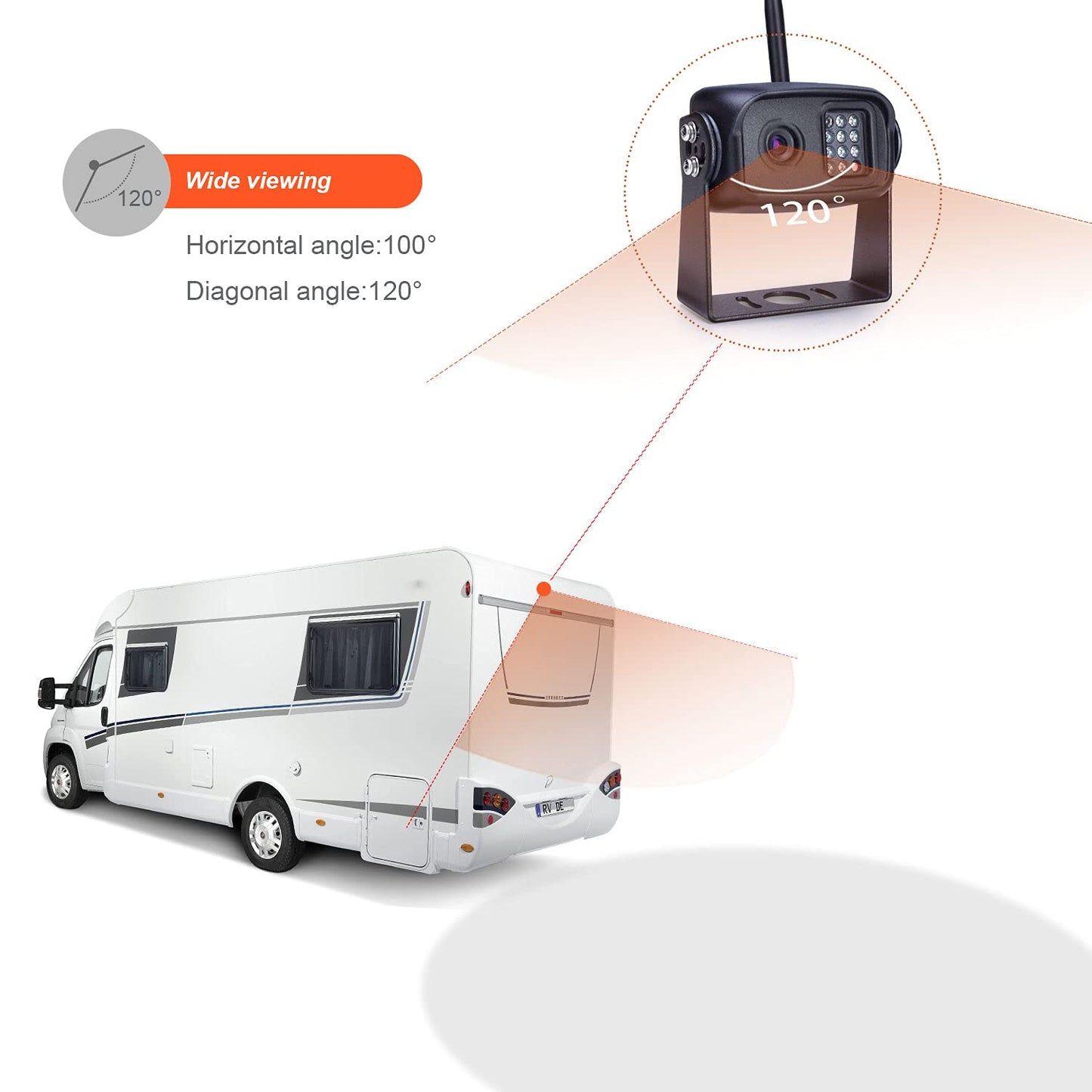1080P Wireless Backup Camera System for RV, Trucks & Trailers – 7” HD Monitor, Stable Digital Signal up to 980ft, IP69 Waterproof Rear View Camera with Night Vision, Easy Install Kit