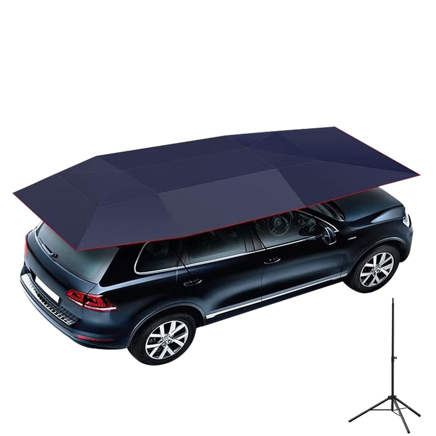 Semi Automatic Car Umbrella for Roof, Universal Car Tent with Bracket, 4.8M Portable Protection Carport, Folded Cars Sun Shade Movable Canopy for Sedan SUV