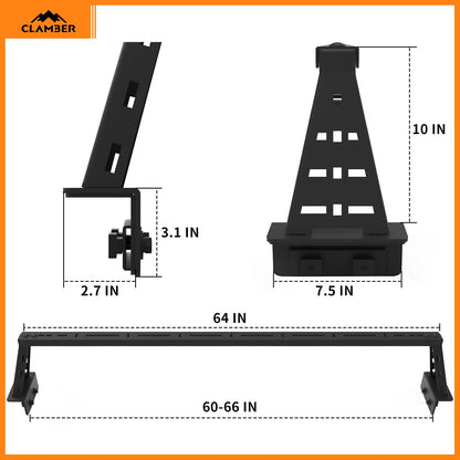 CLAMBER Cross Bar for Full-Size Pickup Truck, Adjustable Ladder Racks Overland Bed Bars Bed Racks Compatible with Ford F-Series, Silverado, Sierra, Ram, Titan & XD, Tundra